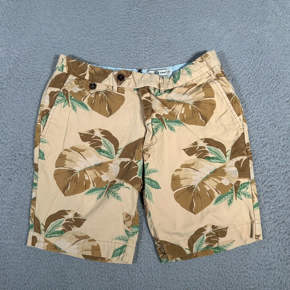 J Press Shorts Mens 28‎ Yellow Tan Floral Print York Street Chino Casual 8"